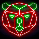 ADVPRO Origami Bear Head Face Ultra-Bright LED Neon Sign fn-i4082 - Green & Red