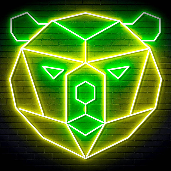 ADVPRO Origami Bear Head Face Ultra-Bright LED Neon Sign fn-i4082 - Green & Yellow