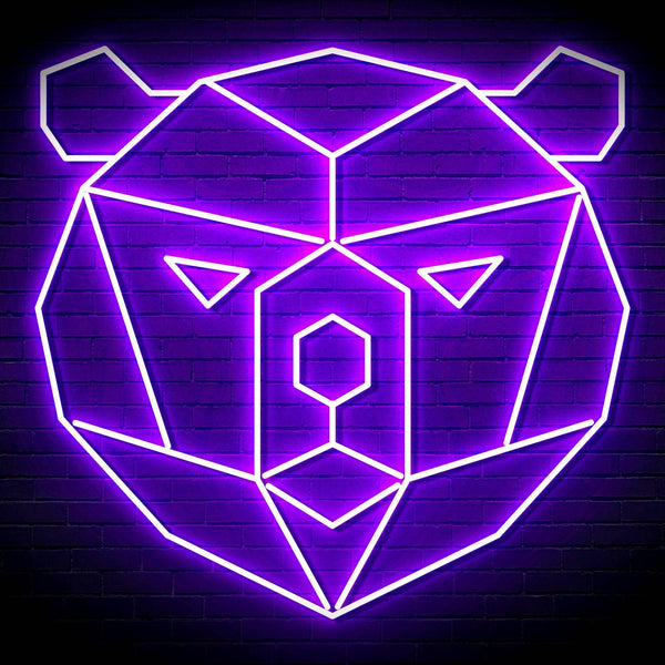ADVPRO Origami Bear Head Face Ultra-Bright LED Neon Sign fn-i4082 - Purple