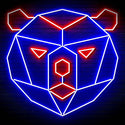 ADVPRO Origami Bear Head Face Ultra-Bright LED Neon Sign fn-i4082 - Red & Blue