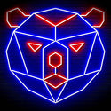 ADVPRO Origami Bear Head Face Ultra-Bright LED Neon Sign fn-i4082 - Red & Blue