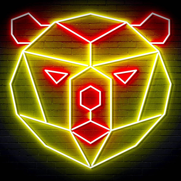 ADVPRO Origami Bear Head Face Ultra-Bright LED Neon Sign fn-i4082 - Red & Yellow