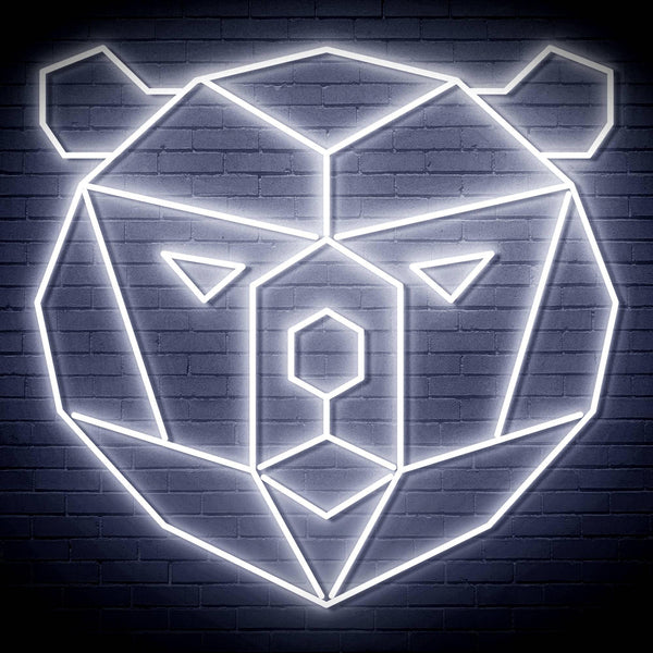 ADVPRO Origami Bear Head Face Ultra-Bright LED Neon Sign fn-i4082 - White