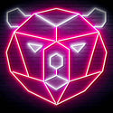 ADVPRO Origami Bear Head Face Ultra-Bright LED Neon Sign fn-i4082 - White & Pink