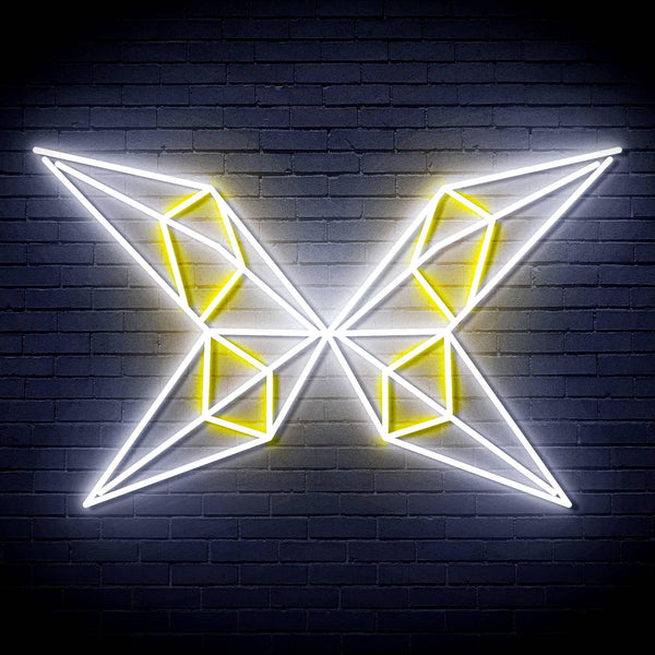 ADVPRO Origami Butterfly Ultra-Bright LED Neon Sign fn-i4083 - White & Golden Yellow