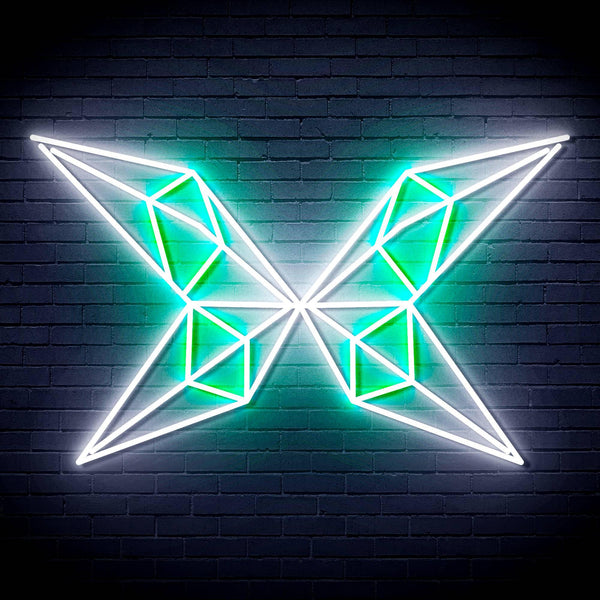 ADVPRO Origami Butterfly Ultra-Bright LED Neon Sign fn-i4083 - White & Green