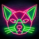 ADVPRO Origami Cat Head Face Ultra-Bright LED Neon Sign fn-i4084 - Green & Pink
