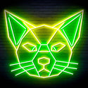 ADVPRO Origami Cat Head Face Ultra-Bright LED Neon Sign fn-i4084 - Green & Yellow