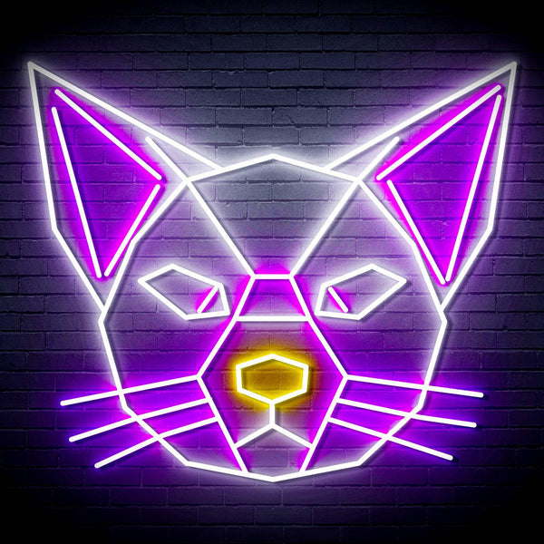 ADVPRO Origami Cat Head Face Ultra-Bright LED Neon Sign fn-i4084 - Multi-Color 7