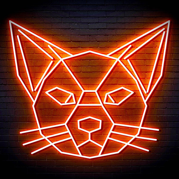 ADVPRO Origami Cat Head Face Ultra-Bright LED Neon Sign fn-i4084 - Orange