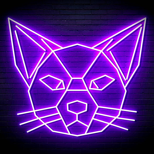 ADVPRO Origami Cat Head Face Ultra-Bright LED Neon Sign fn-i4084 - Purple