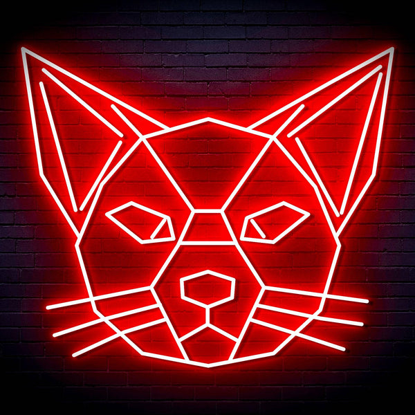 ADVPRO Origami Cat Head Face Ultra-Bright LED Neon Sign fn-i4084 - Red