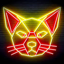 ADVPRO Origami Cat Head Face Ultra-Bright LED Neon Sign fn-i4084 - Red & Yellow