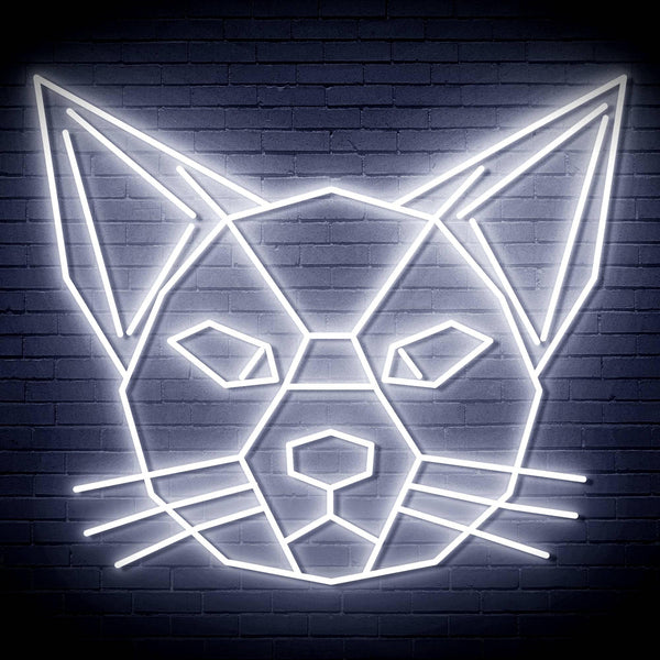ADVPRO Origami Cat Head Face Ultra-Bright LED Neon Sign fn-i4084 - White
