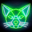 ADVPRO Origami Cat Head Face Ultra-Bright LED Neon Sign fn-i4084 - White & Green