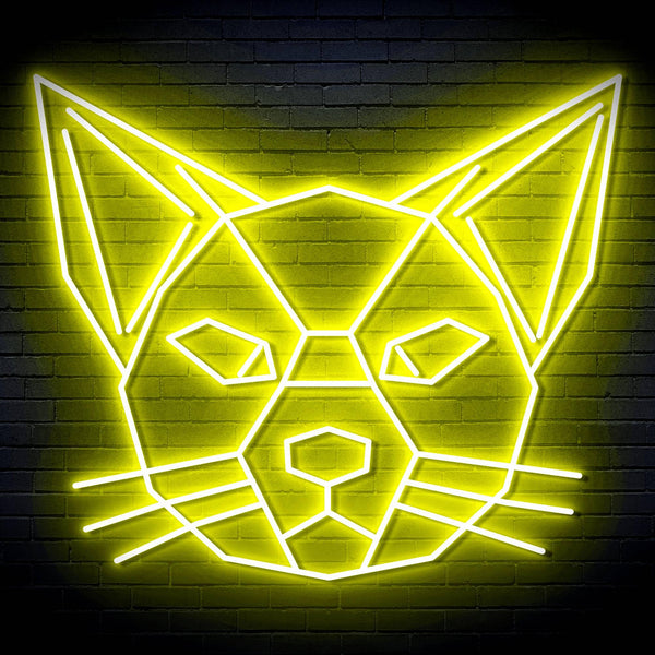 ADVPRO Origami Cat Head Face Ultra-Bright LED Neon Sign fn-i4084 - Yellow