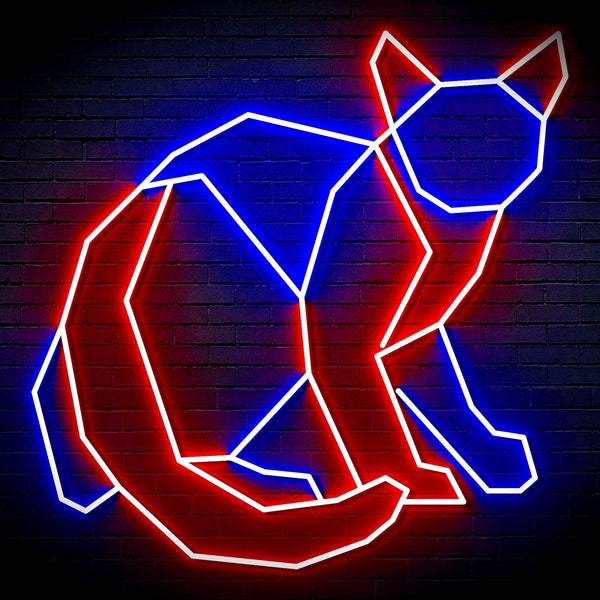 ADVPRO Origami Cat Ultra-Bright LED Neon Sign fn-i4085 - Blue & Red
