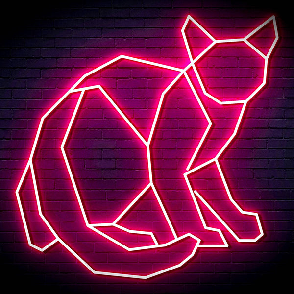 ADVPRO Origami Cat Ultra-Bright LED Neon Sign fn-i4085 - Pink