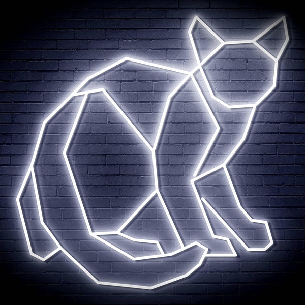 ADVPRO Origami Cat Ultra-Bright LED Neon Sign fn-i4085 - White