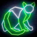 ADVPRO Origami Cat Ultra-Bright LED Neon Sign fn-i4085 - White & Green
