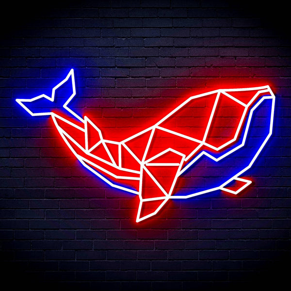 ADVPRO Origami Whale Ultra-Bright LED Neon Sign fn-i4086 - Blue & Red