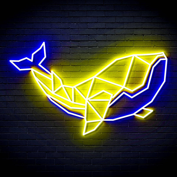 ADVPRO Origami Whale Ultra-Bright LED Neon Sign fn-i4086 - Blue & Yellow