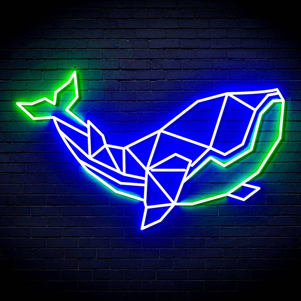 ADVPRO Origami Whale Ultra-Bright LED Neon Sign fn-i4086 - Green & Blue