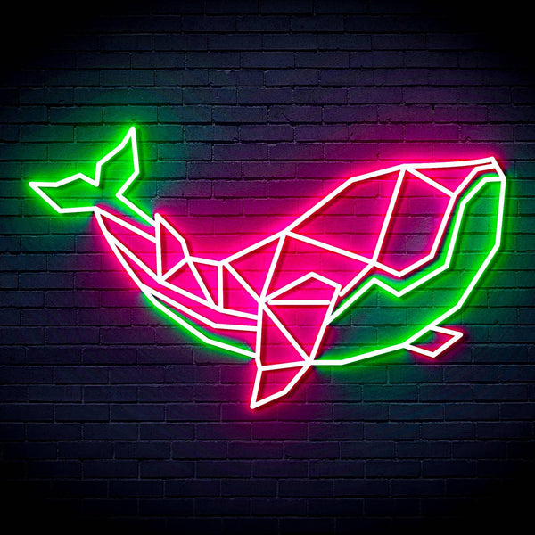 ADVPRO Origami Whale Ultra-Bright LED Neon Sign fn-i4086 - Green & Pink