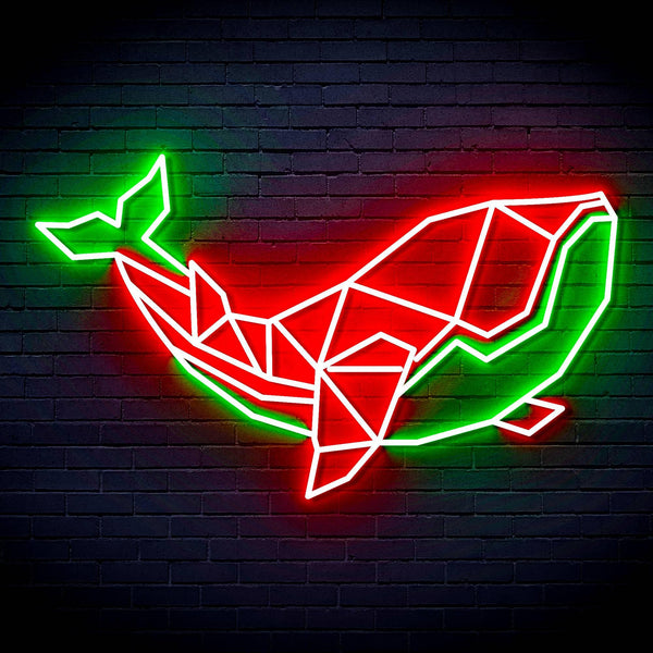 ADVPRO Origami Whale Ultra-Bright LED Neon Sign fn-i4086 - Green & Red