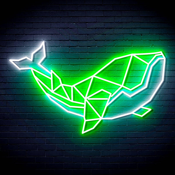 ADVPRO Origami Whale Ultra-Bright LED Neon Sign fn-i4086 - White & Green