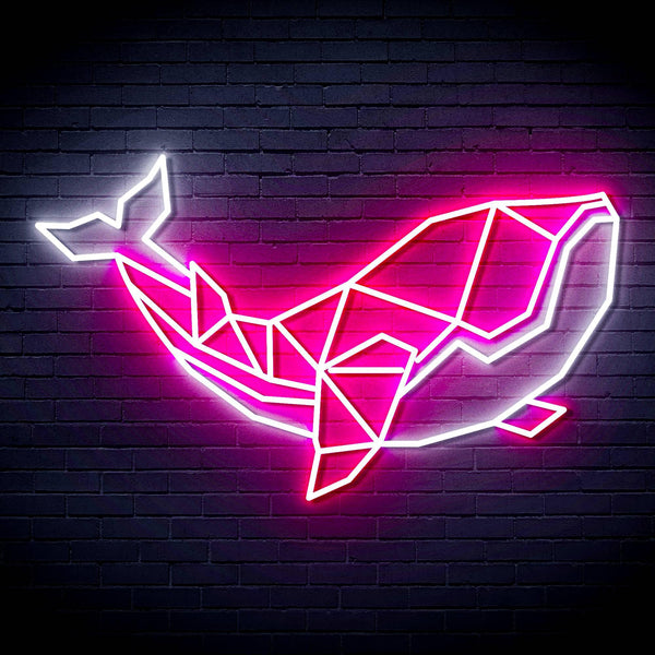 ADVPRO Origami Whale Ultra-Bright LED Neon Sign fn-i4086 - White & Pink