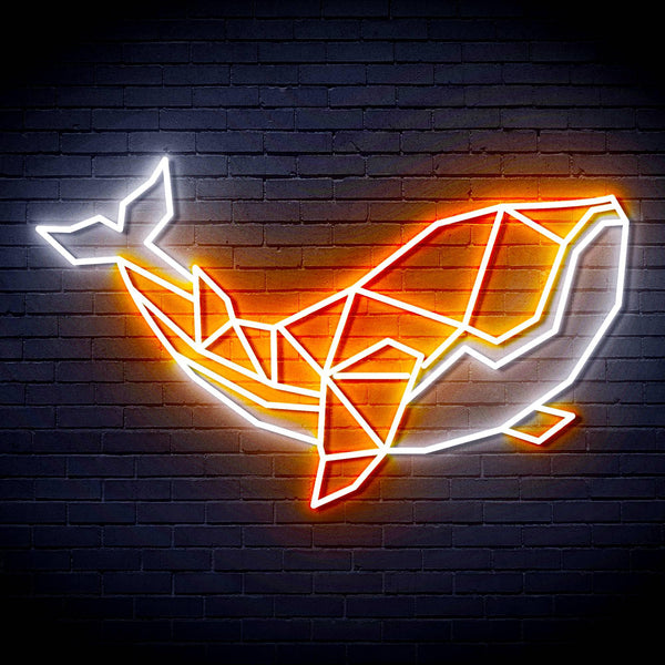 ADVPRO Origami Whale Ultra-Bright LED Neon Sign fn-i4086 - White & Orange
