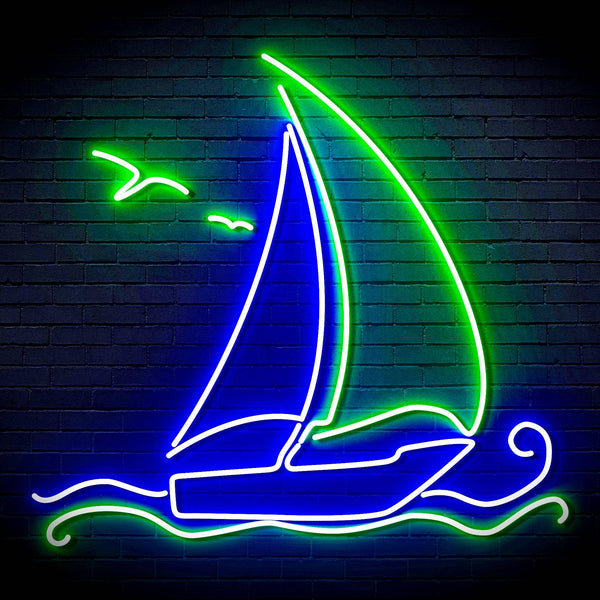 ADVPRO Windsurfing Yacht Ultra-Bright LED Neon Sign fn-i4087 - Green & Blue