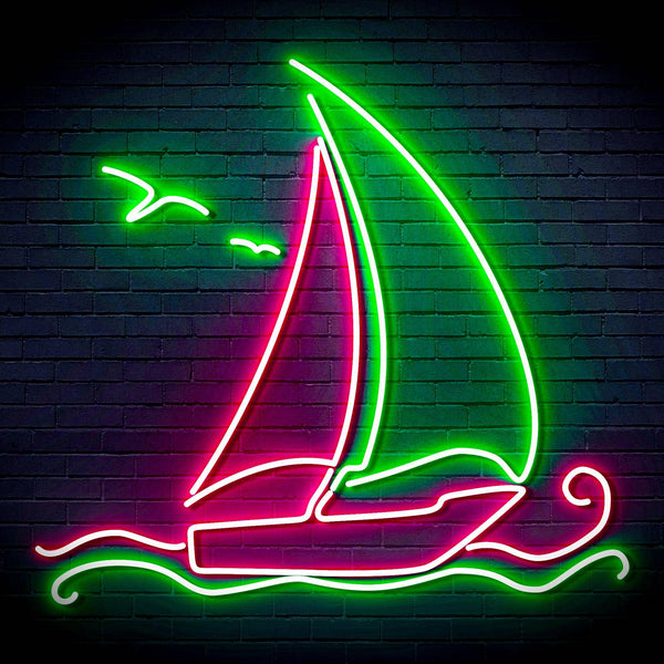 ADVPRO Windsurfing Yacht Ultra-Bright LED Neon Sign fn-i4087 - Green & Pink
