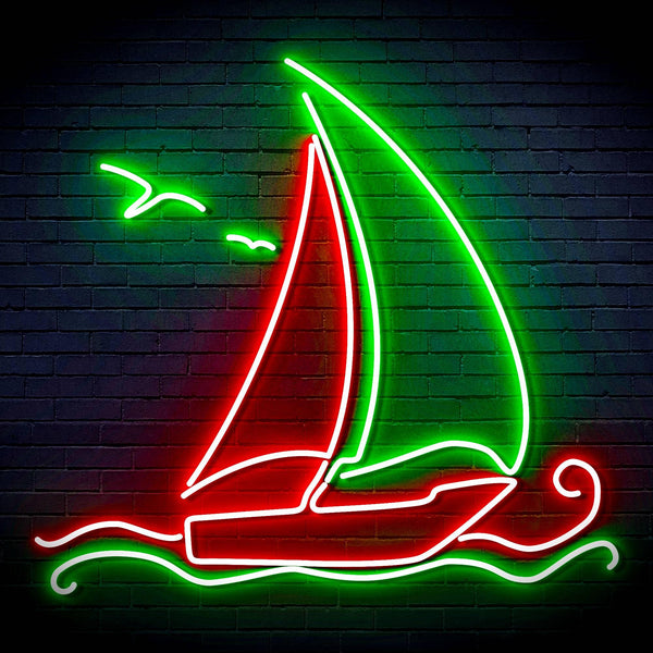 ADVPRO Windsurfing Yacht Ultra-Bright LED Neon Sign fn-i4087 - Green & Red