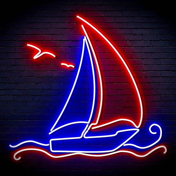 ADVPRO Windsurfing Yacht Ultra-Bright LED Neon Sign fn-i4087 - Red & Blue