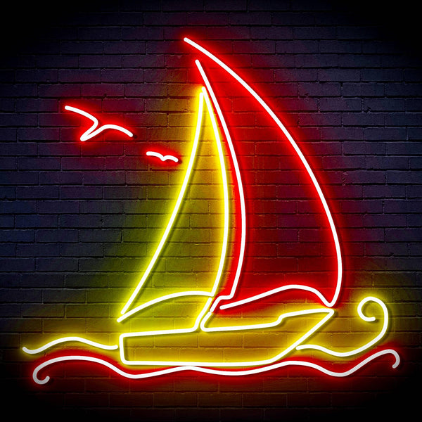 ADVPRO Windsurfing Yacht Ultra-Bright LED Neon Sign fn-i4087 - Red & Yellow