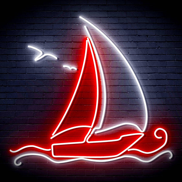 ADVPRO Windsurfing Yacht Ultra-Bright LED Neon Sign fn-i4087 - White & Red