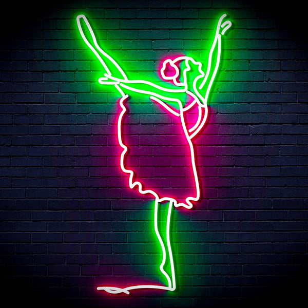 ADVPRO Lady Dancer Ultra-Bright LED Neon Sign fn-i4088 - Green & Pink