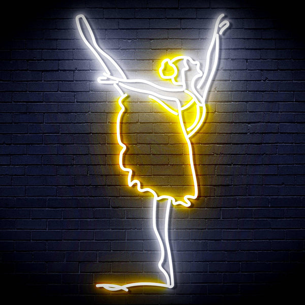 ADVPRO Lady Dancer Ultra-Bright LED Neon Sign fn-i4088 - White & Golden Yellow