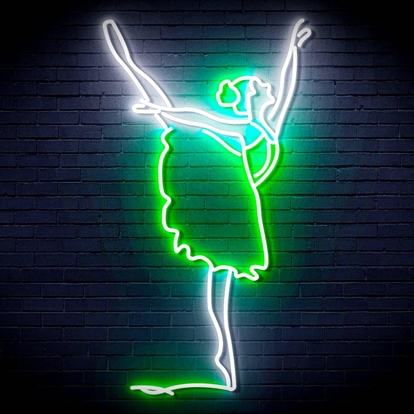 ADVPRO Lady Dancer Ultra-Bright LED Neon Sign fn-i4088 - White & Green