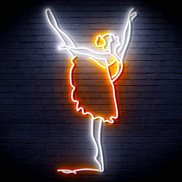 ADVPRO Lady Dancer Ultra-Bright LED Neon Sign fn-i4088 - White & Orange
