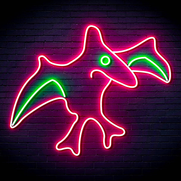 ADVPRO Pterodactyl Dinosaur Ultra-Bright LED Neon Sign fn-i4092 - Green & Pink