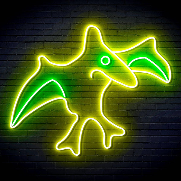 ADVPRO Pterodactyl Dinosaur Ultra-Bright LED Neon Sign fn-i4092 - Green & Yellow