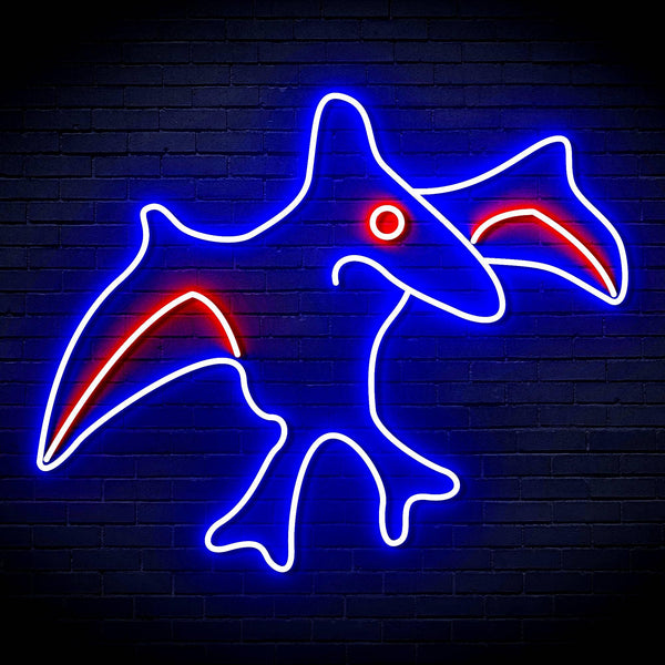 ADVPRO Pterodactyl Dinosaur Ultra-Bright LED Neon Sign fn-i4092 - Red & Blue