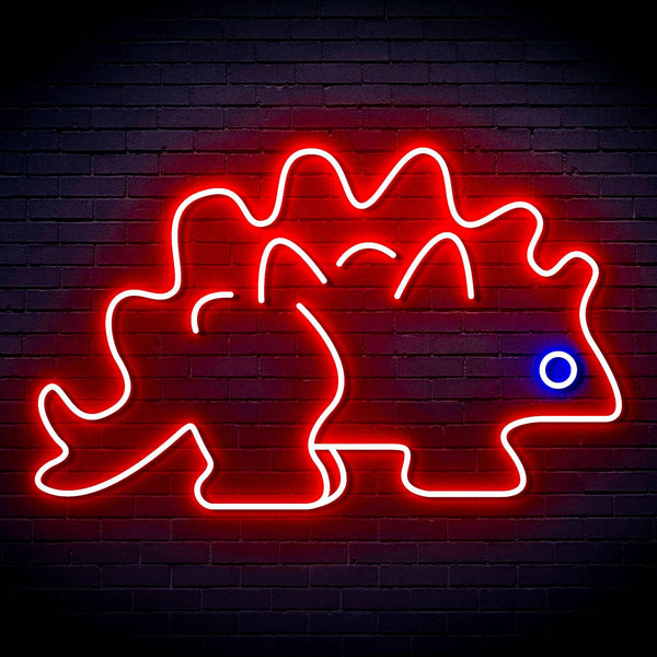 ADVPRO Stegosaurus Dinosaur Ultra-Bright LED Neon Sign fn-i4093 - Blue & Red