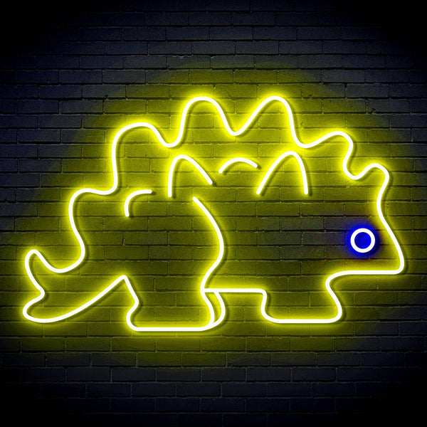 ADVPRO Stegosaurus Dinosaur Ultra-Bright LED Neon Sign fn-i4093 - Blue & Yellow