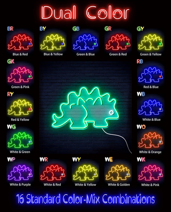 ADVPRO Stegosaurus Dinosaur Ultra-Bright LED Neon Sign fn-i4093 - Dual-Color