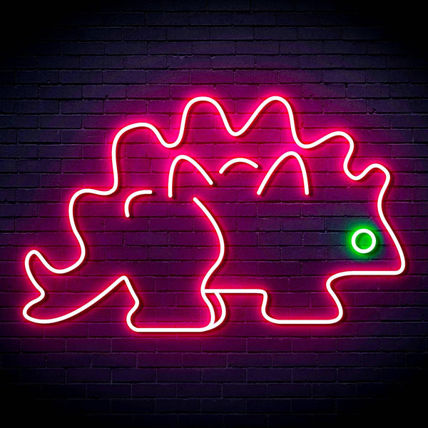 ADVPRO Stegosaurus Dinosaur Ultra-Bright LED Neon Sign fn-i4093 - Green & Pink