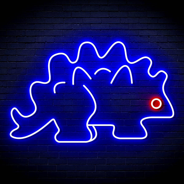 ADVPRO Stegosaurus Dinosaur Ultra-Bright LED Neon Sign fn-i4093 - Red & Blue